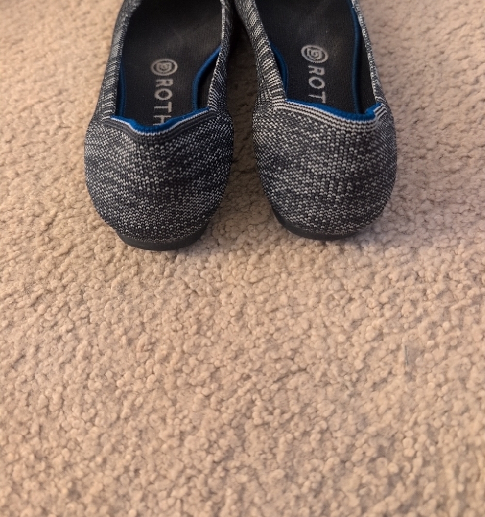 Rothy's Granite Heather Pointed-Toe Knit Flats Size 7 - Picture 9 of 11